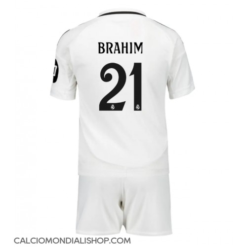 Maglie da calcio Real Madrid Brahim Diaz #21 Prima Maglia Bambino 2024-25 Manica Corta (+ Pantaloni corti)